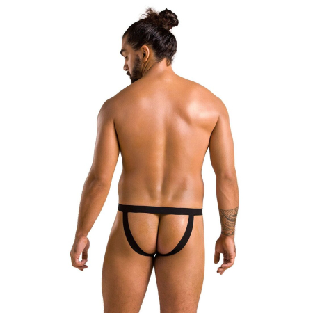 Чоловічі сліпи на шнурівці Passion 044 SLIP BEN L/XL Black, екошкіра, люверси - фото №4