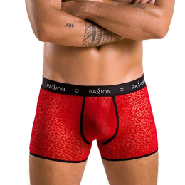 Чоловічі прозорі боксери Passion 046 SHORT PARKER L/XL Red, сітка, під леопард - фото