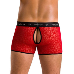 Чоловічі прозорі боксери Passion 046 SHORT PARKER S/M Red, сітка, під леопард - - фото №2