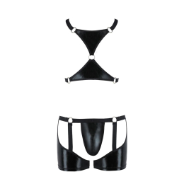 Комплект еротичної чоловічої білизни Passion 047 SET JOHN L/XL Black, труси, портупея - - фото №5
