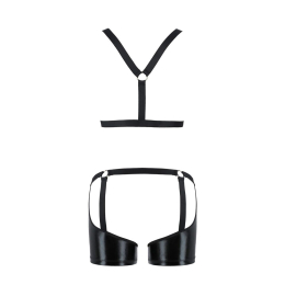 Комплект еротичної чоловічої білизни Passion 047 SET JOHN XXL/XXXL Black, труси, портупея - - фото №6