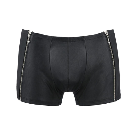 Чоловічі шкіряні боксери з блискавками Passion 049 SHORT MATT L/XL Black - фото №5