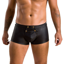 Чоловічі шкіряні боксери з клапаном Passion 050 SHORT PATRICK S/M Black - фото