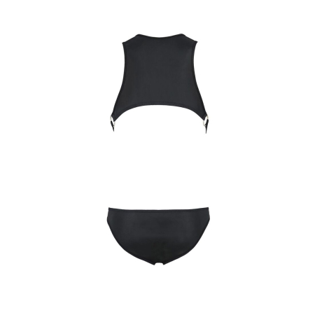 Чоловіче шкіряне боді Passion 056 ADAM L/XL Black, заклепки №6