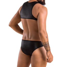 Чоловіче шкіряне боді Passion 056 ADAM L/XL Black, заклепки - - фото №2