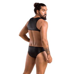 Чоловіче шкіряне боді Passion 056 ADAM XXL/XXXL Black, заклепки - - фото №4