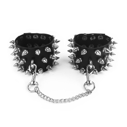 Наручники з шипами Art of Sex - Rose Spiked Leather Handcuffs, натуральна шкіра - - фото №3