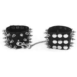 Наручники з шипами Art of Sex - Rose Spiked Leather Handcuffs, натуральна шкіра - - фото №2