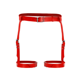 Сексуальні гартери Art of Sex - Gwen із натуральної шкіри, розмір XS-2XL, колір червоний - - фото №2