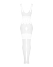 Сітчастий бодістокінг з імітацією топа та шортів Obsessive Bodystocking G330 S/M/L, white, з доступо - фото №4