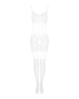 Сітчастий бодістокінг з імітацією топа та шортів Obsessive Bodystocking G330 S/M/L, white, з доступо - - фото №3