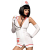 Еротичний костюм медсестри Obsessive Emergency dress S/M, white, сукня, стринги, рукавички, чепчик, - фото