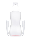 Еротичний костюм медсестри Obsessive Emergency dress S/M, white, сукня, стринги, рукавички, чепчик, - фото №3