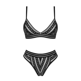 Комплект білизни Obsessive Natilya 2-pcs set XS/S, black, бюстгальтер, трусики - - фото №11