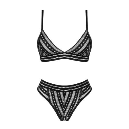 Комплект білизни Obsessive Natilya 2-pcs set XS/S, black, бюстгальтер, трусики - фото №11