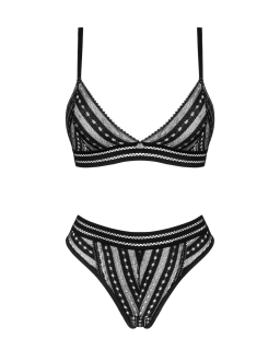 Комплект білизни Obsessive Natilya 2-pcs set XS/S, black, бюстгальтер, трусики - - фото №3
