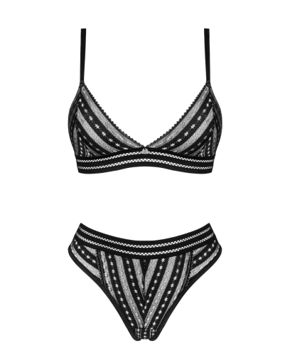 Комплект білизни Obsessive Natilya 2-pcs set XS/S, black, бюстгальтер, трусики - фото №3