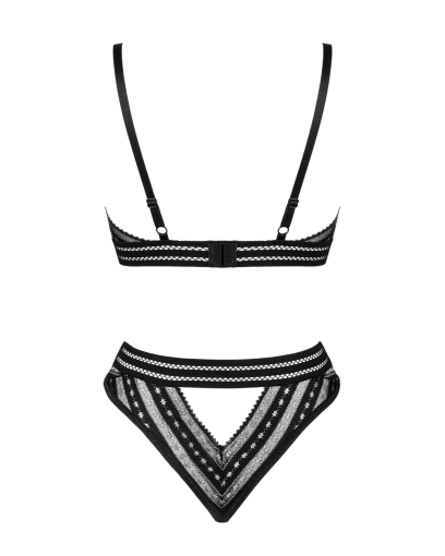 Комплект білизни Obsessive Natilya 2-pcs set XS/S, black, бюстгальтер, трусики - фото №4