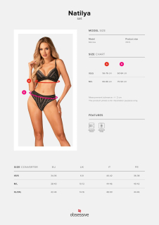 Комплект білизни Obsessive Natilya 2-pcs set XS/S, black, бюстгальтер, трусики - - фото №5