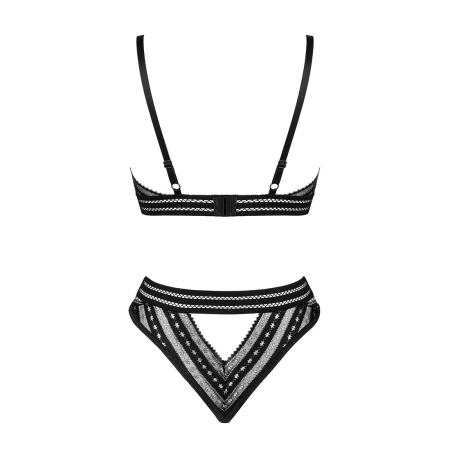 Комплект білизни Obsessive Natilya 2-pcs set XS/S, black, бюстгальтер, трусики - фото №12
