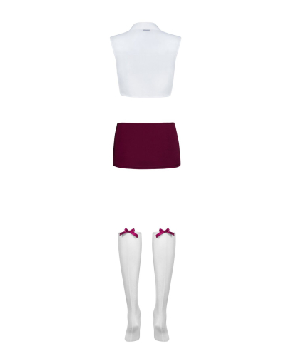Еротичний костюм студентки Obsessive Student 4 pcs costume L/XL, топ, спідниця, стринги, гольфи - фото №4