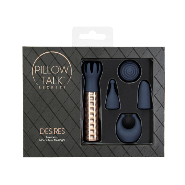 Вібромасажер Pillow Talk Secrets Desires 6-Piece Mini Massager Set - Navy 