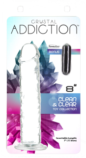 Прозорий фалоімітатор ADDICTION Vertical Dong 8?, присоска, діаметр 3,8 см, віброкуля в подарунок - - фото №5