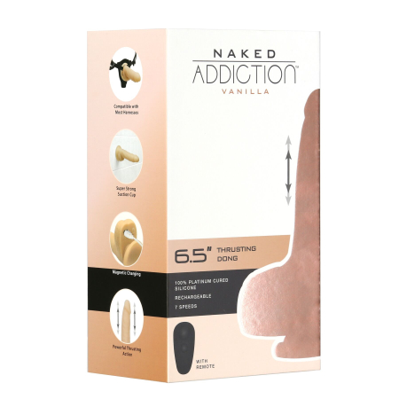Фалоімітатор-пульсатор Naked Addiction 6.5? Thrusting Dong With Remote, рухи вперед-назад, пульт ДК - фото №8