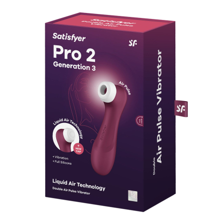 Вакуумний кліторальний стимулятор Satisfyer Pro 2 Generation 3 with Liquid Air Wine Red - фото №6
