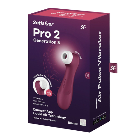 Вакуумний кліторальний стимулятор Satisfyer Pro 2 Generation 3 with Liquid Air Connect App Wіnе Red - фото №6