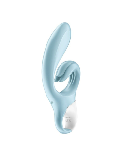 Вібратор-кролик Satisfyer Love Me Blue, гнучкий, відросток з потрійним кінчиком - №6