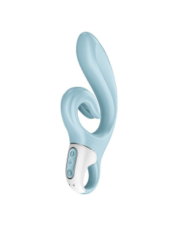 Вібратор-кролик Satisfyer Love Me Blue, гнучкий, відросток з потрійним кінчиком - №2