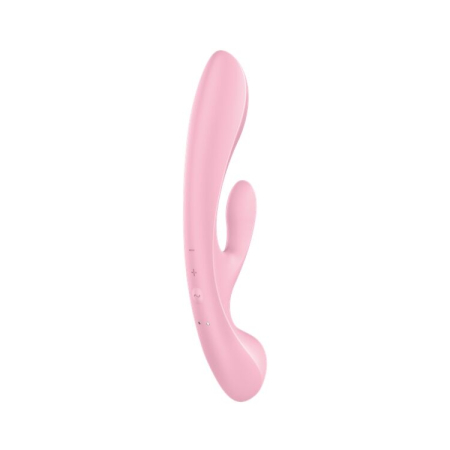 Двосторонній вібратор-кролик Satisfyer Triple Oh Pink, 3 мотори, руків’я-масажер №5