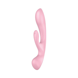 Двосторонній вібратор-кролик Satisfyer Triple Oh Pink, 3 мотори, руків’я-масажер 