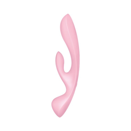 Двосторонній вібратор-кролик Satisfyer Triple Oh Pink, 3 мотори, руків’я-масажер №2