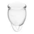 Набір менструальних чаш Satisfyer Feel Confident (Transparent), 15мл та 20мл, мішечок для зберігання - фото №2