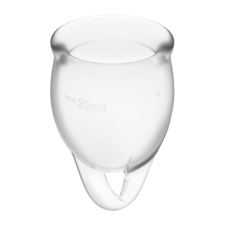 Набір менструальних чаш Satisfyer Feel Confident (Transparent), 15мл та 20мл, мішечок для зберігання №2