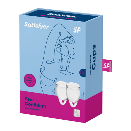 Набір менструальних чаш Satisfyer Feel Confident (Transparent), 15мл та 20мл, мішечок для зберігання №4