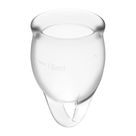 Набір менструальних чаш Satisfyer Feel Confident (Transparent), 15мл та 20мл, мішечок для зберігання №3