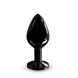 Металева анальна пробка з кристалом Dorcel Diamond Plug Black M - фото