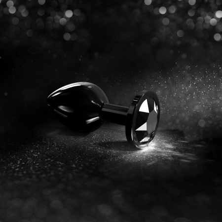 Металева анальна пробка з кристалом Dorcel Diamond Plug Black L - фото №8