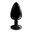 Металева анальна пробка з кристалом Dorcel Diamond Plug Black L - фото №1