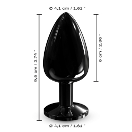 Металева анальна пробка з кристалом Dorcel Diamond Plug Black L - - фото №5