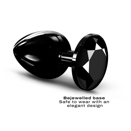 Металева анальна пробка з кристалом Dorcel Diamond Plug Black L - фото №2