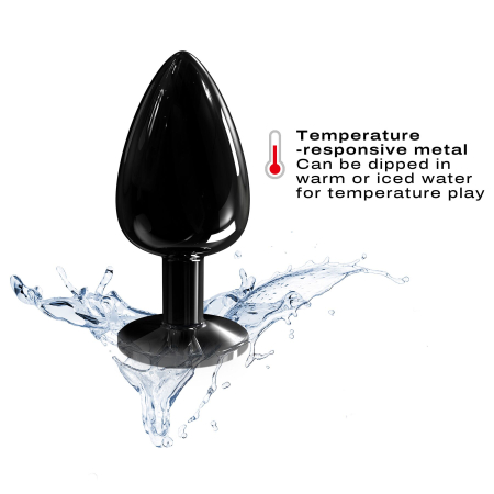 Металева анальна пробка з кристалом Dorcel Diamond Plug Black L - фото №4