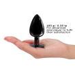 Металева анальна пробка з кристалом Dorcel Diamond Plug Black L - фото №3