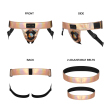Труси для страпона Strap-On-Me Leatherette Harness Curious Holographic Rose Gold №2
