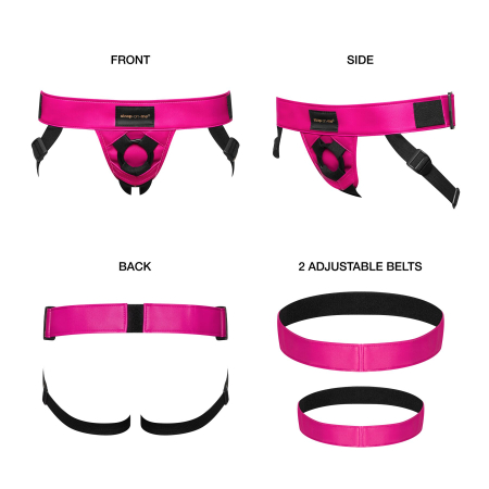 Труси для страпона Strap-On-Me Leatherette Harness Curious Fuchsia - фото №2