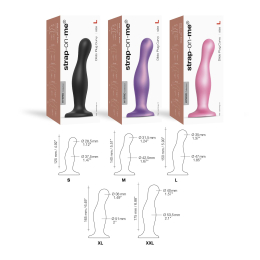 Насадка для страпона Strap-On-Me Dildo Plug Curvy Rose Dragee Metallic M - №3