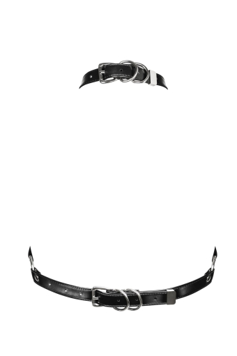 Портупея на груди Obsessive A740 harness black O/S, штучна шкіра - фото №2